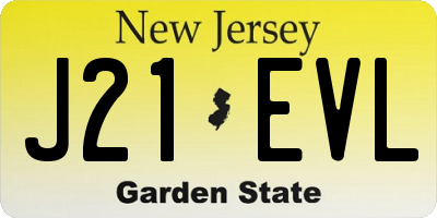 NJ license plate J21EVL