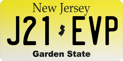 NJ license plate J21EVP