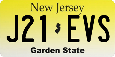 NJ license plate J21EVS