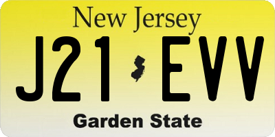 NJ license plate J21EVV