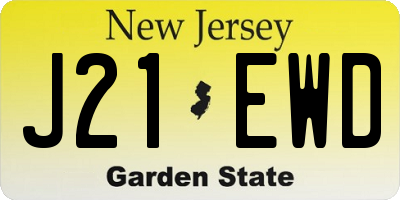 NJ license plate J21EWD