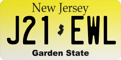 NJ license plate J21EWL