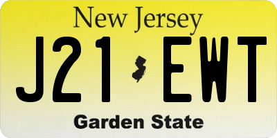 NJ license plate J21EWT