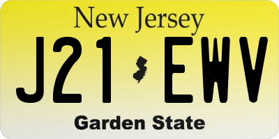 NJ license plate J21EWV
