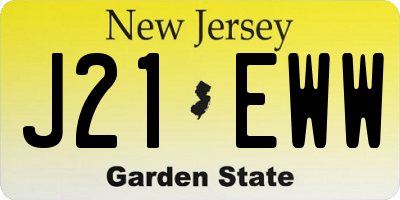 NJ license plate J21EWW