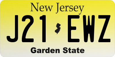 NJ license plate J21EWZ