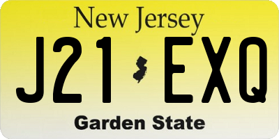 NJ license plate J21EXQ