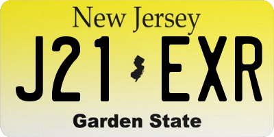 NJ license plate J21EXR