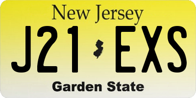 NJ license plate J21EXS