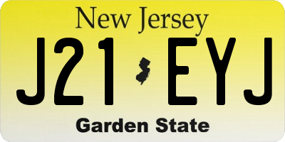 NJ license plate J21EYJ