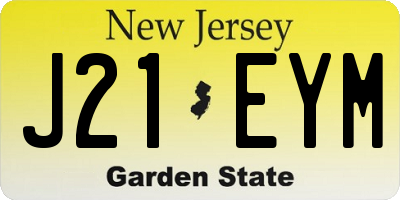 NJ license plate J21EYM