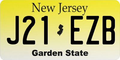 NJ license plate J21EZB