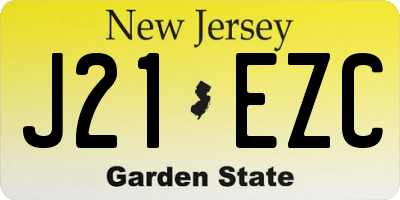 NJ license plate J21EZC