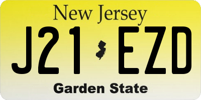 NJ license plate J21EZD