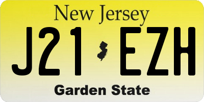 NJ license plate J21EZH