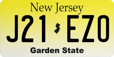 NJ license plate J21EZO