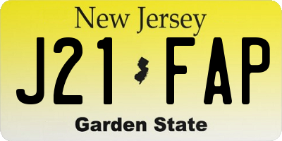 NJ license plate J21FAP