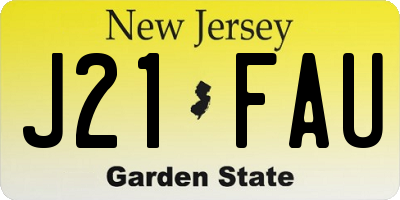 NJ license plate J21FAU
