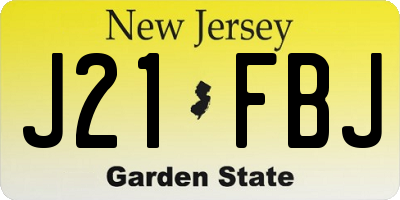NJ license plate J21FBJ