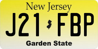 NJ license plate J21FBP