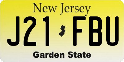NJ license plate J21FBU