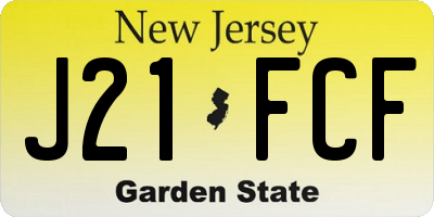 NJ license plate J21FCF