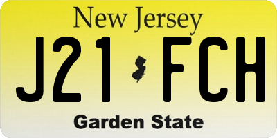 NJ license plate J21FCH