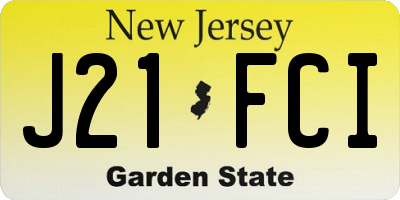 NJ license plate J21FCI