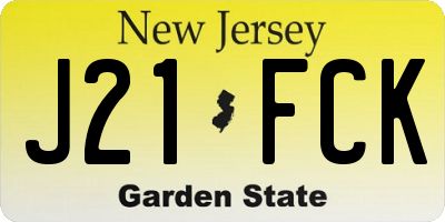 NJ license plate J21FCK