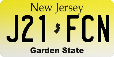 NJ license plate J21FCN