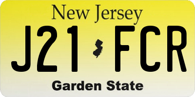 NJ license plate J21FCR
