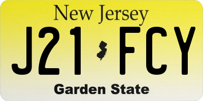 NJ license plate J21FCY