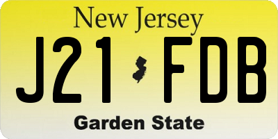 NJ license plate J21FDB