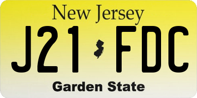 NJ license plate J21FDC