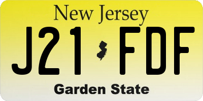 NJ license plate J21FDF