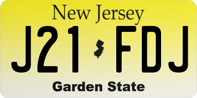NJ license plate J21FDJ