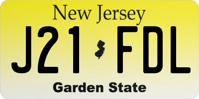 NJ license plate J21FDL