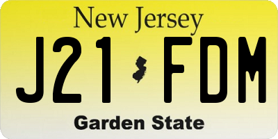 NJ license plate J21FDM