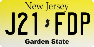 NJ license plate J21FDP