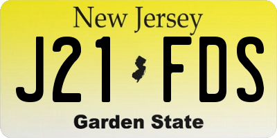 NJ license plate J21FDS