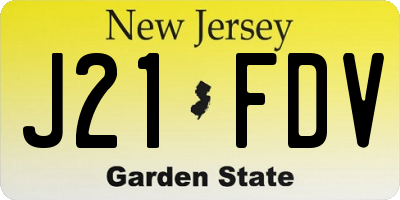 NJ license plate J21FDV
