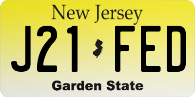 NJ license plate J21FED