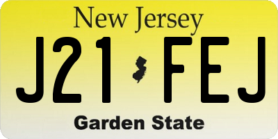 NJ license plate J21FEJ