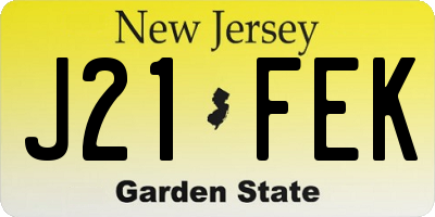 NJ license plate J21FEK