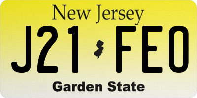 NJ license plate J21FEO