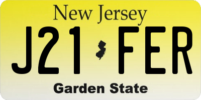 NJ license plate J21FER