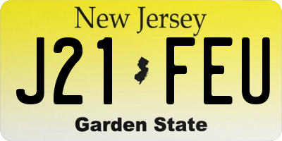 NJ license plate J21FEU