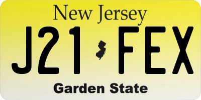NJ license plate J21FEX