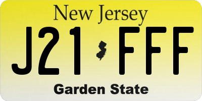 NJ license plate J21FFF