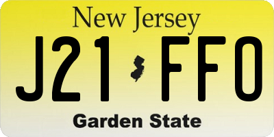 NJ license plate J21FFO